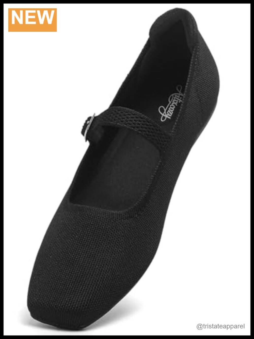 Women's Mary Jane Ballet Flats Square Toe Knit Washable Arch Support Casual